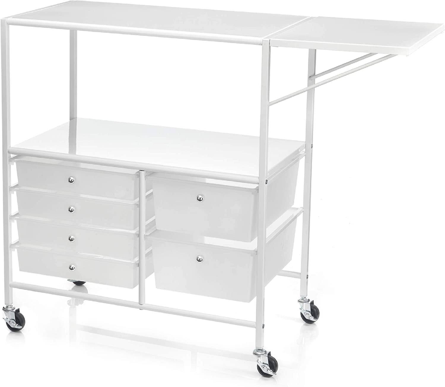 Simply Tidy Essex Rolling Cart, White