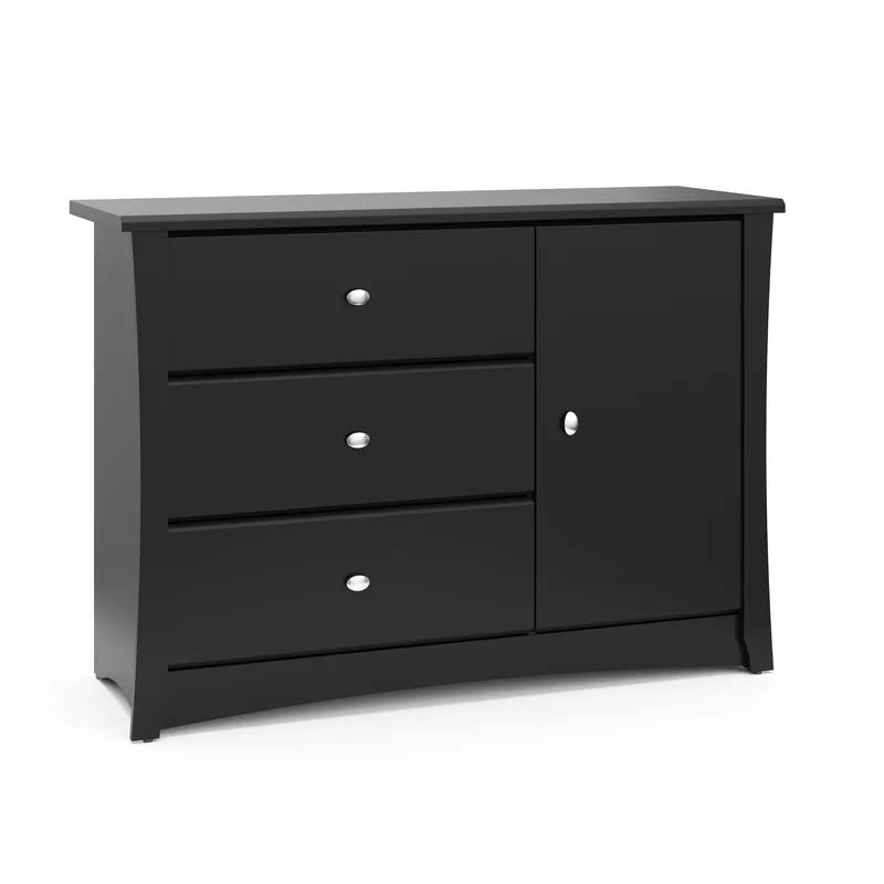 03663-31B Crescent 3-Drawer Black Combo Dresser 33.1 in. H x 47.24 in. W x 16.73 in. D