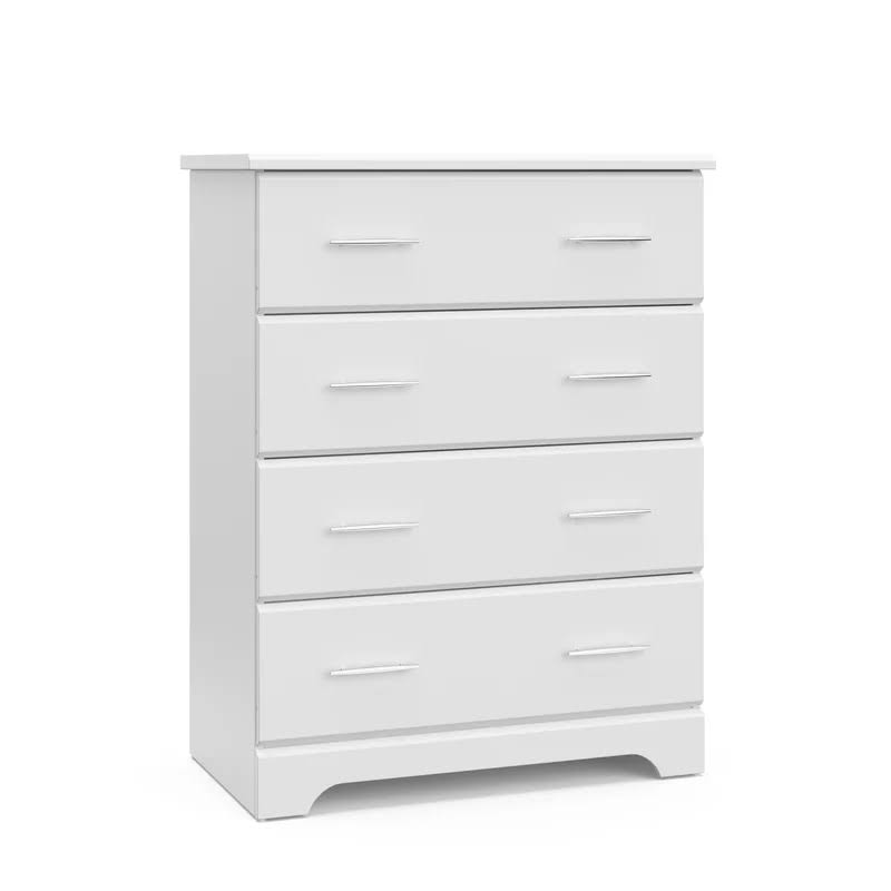 03664-101 Brookside 4-Drawer White Dresser 39.76 in. H x 30.91 in. W x 16.73 in. D