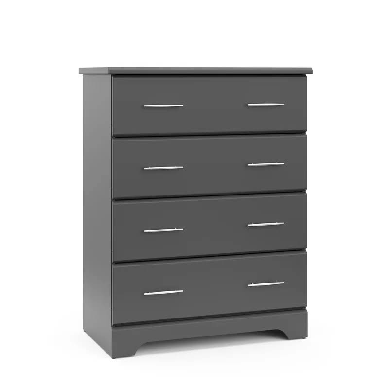 03664-10G Brookside 4-Drawer Gray Dresser 39.76 in. H x 30.91 in. W x 16.73 in. D