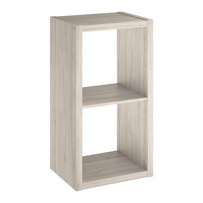 4536 30 in. H x 15.87 in. W x 13.50 in. D Bleached Walnut Wood Large 2-Cube Organizer