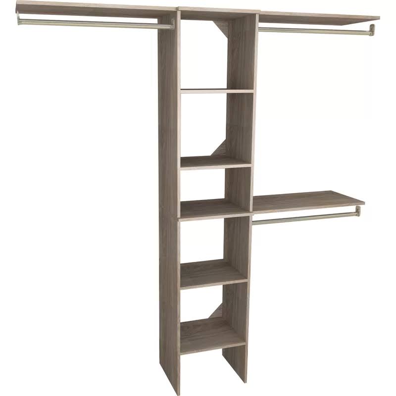 1951140 SuiteSymphony 16-Inch Closet Organizer with Shelves, Natural Gray