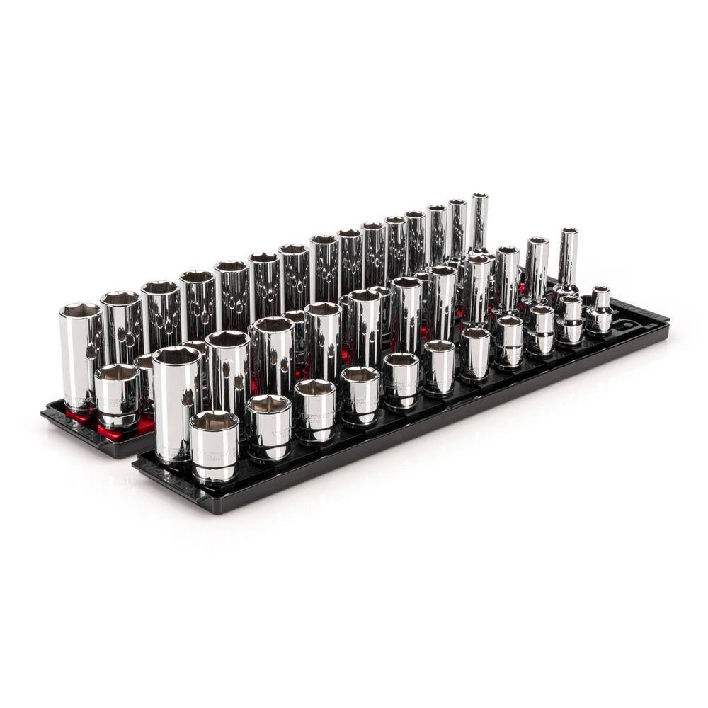 SHD92213 1/2 in. Drive 6-Point Socket Set with Rails (3/8 in.-1 in., 10 mm-24 mm) (52-Piece)
