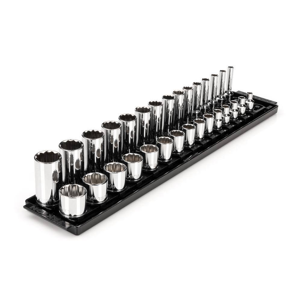 SHD91210 3/8 in. Drive 12-Point Socket Set with Rails (1/4 in.-1 in.) (30-Piece)