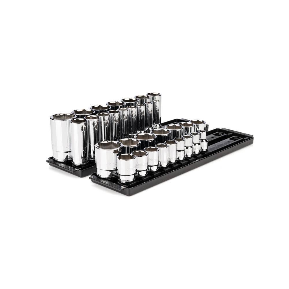 SHD92205 1/2 in. Drive 6-Point Socket Set with Rails (3/8 in.-1-5/16 in.) (32-Piece)