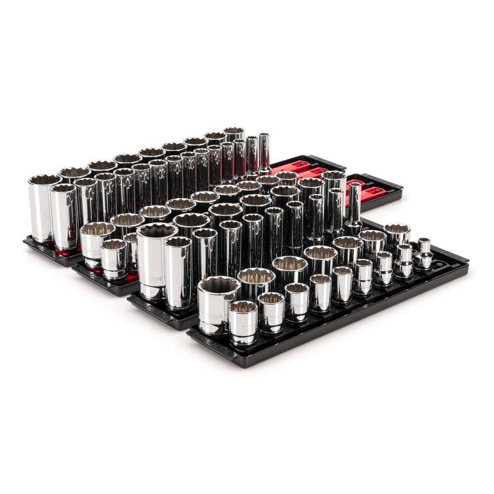 SHD92216 1/2 in. Drive 12-Point Socket Set with Rails (3/8 in.-1-5/16 in., 10 mm-32 mm) (78-Piece)