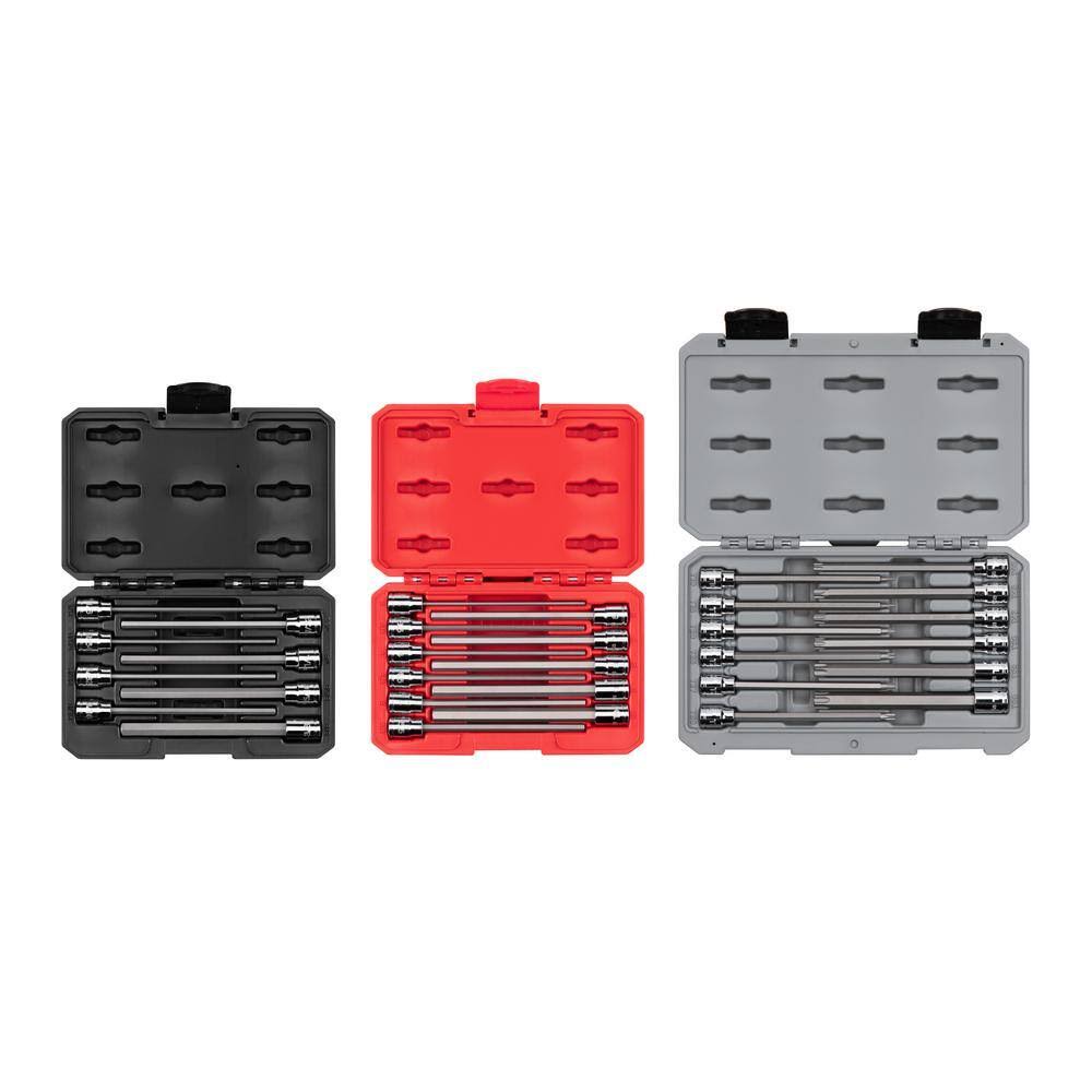 SHB91900 3/8 in. Drive Long Hex and Torx Bit Socket Set (1/8-3/8 in., 3-10 mm, T10-T60) (31-Piece)