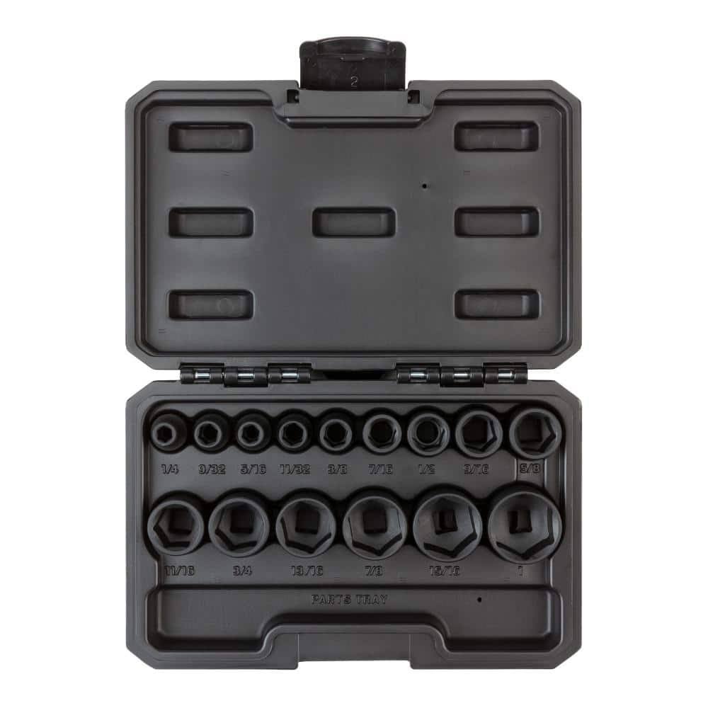SID91300 3/8 in. Drive 6-Point Impact Socket Set, 15-Piece (1/4 in.   1 in.)   Case