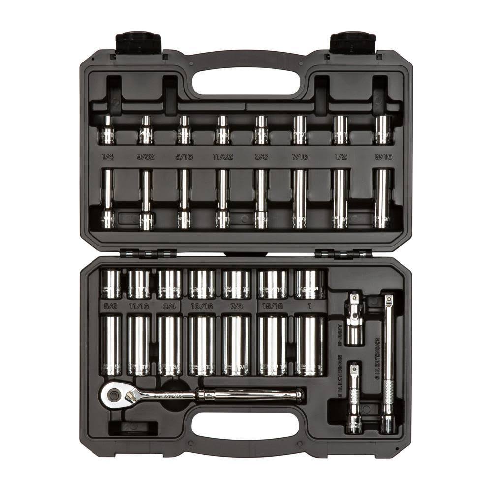 SKT15101 3/8 in. Drive 6-Point Socket   Ratchet Set, 34-Piece (1/4-1 in.)