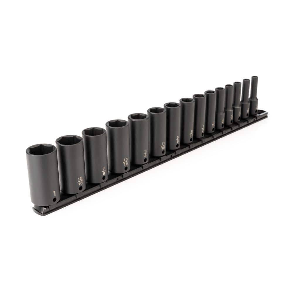 SID91105 3/8 in. Drive Deep 6-Point Impact Socket Set, 15-Piece (1/4 in.   1 in.)