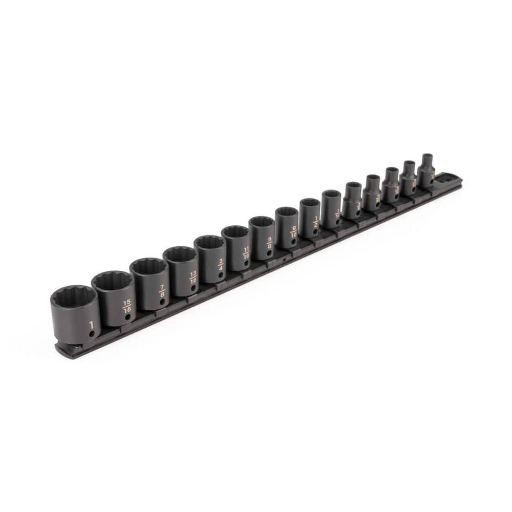 SID91112 3/8 in. Drive 12-Point Impact Socket Set (15   Piece) (1/4-1 in.)   Rails