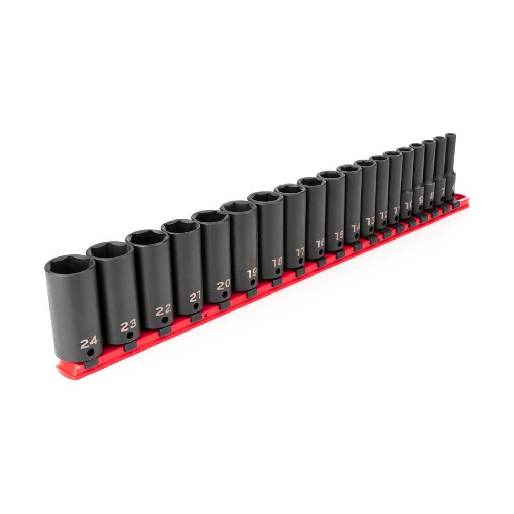 SID91107 3/8 in. Drive Deep 6-Point Impact Socket Set, 19-Piece (6 mm   24 mm)