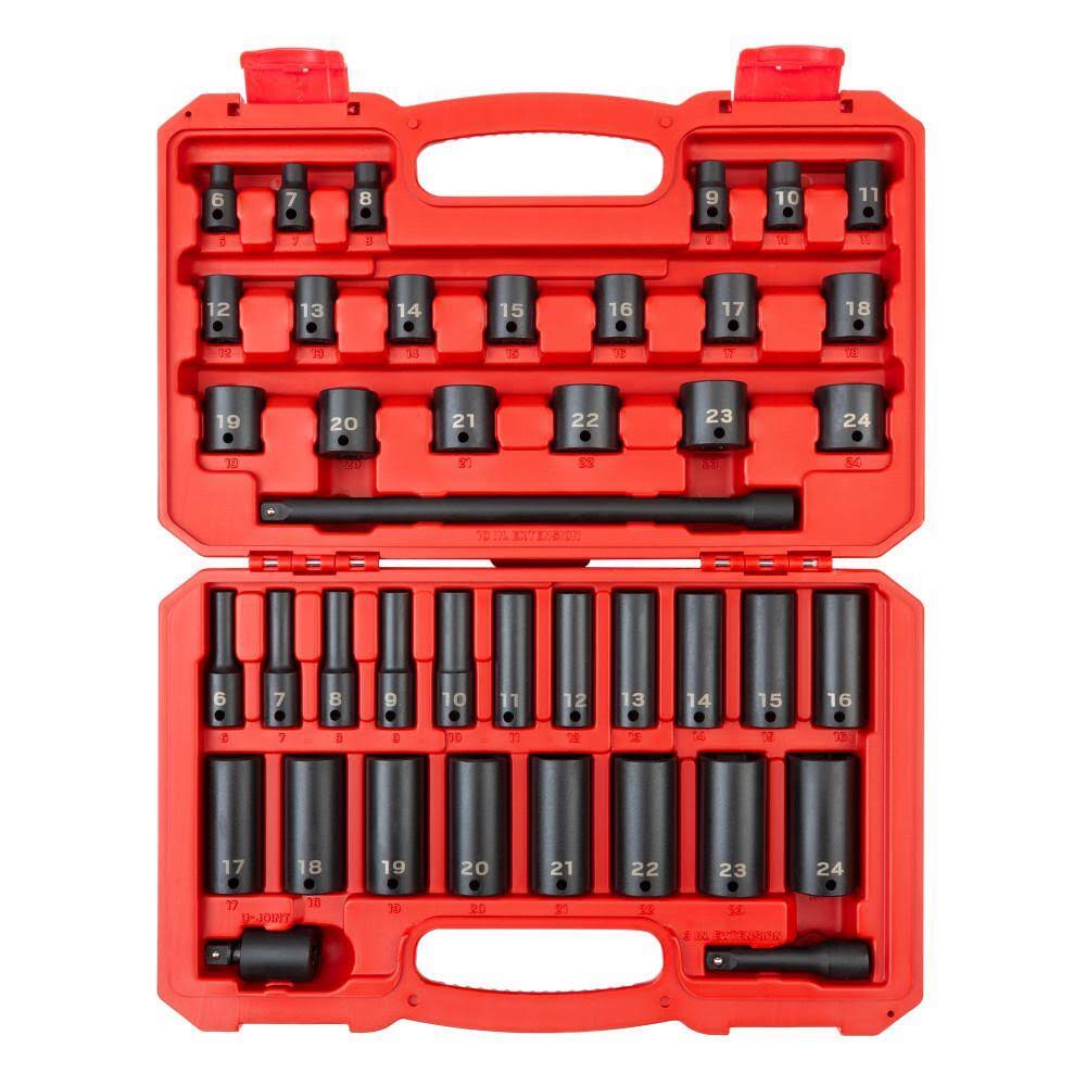 SID91401 3/8 in. Drive 6-Point Impact Socket Set, 41-Piece (6 mm   24 mm)