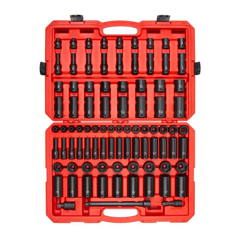 SID92407 1/2 in. Drive 6-Point Impact Socket Set, 87-Piece (5/16 in.   1-1/4 in., 8 mm   32 mm)