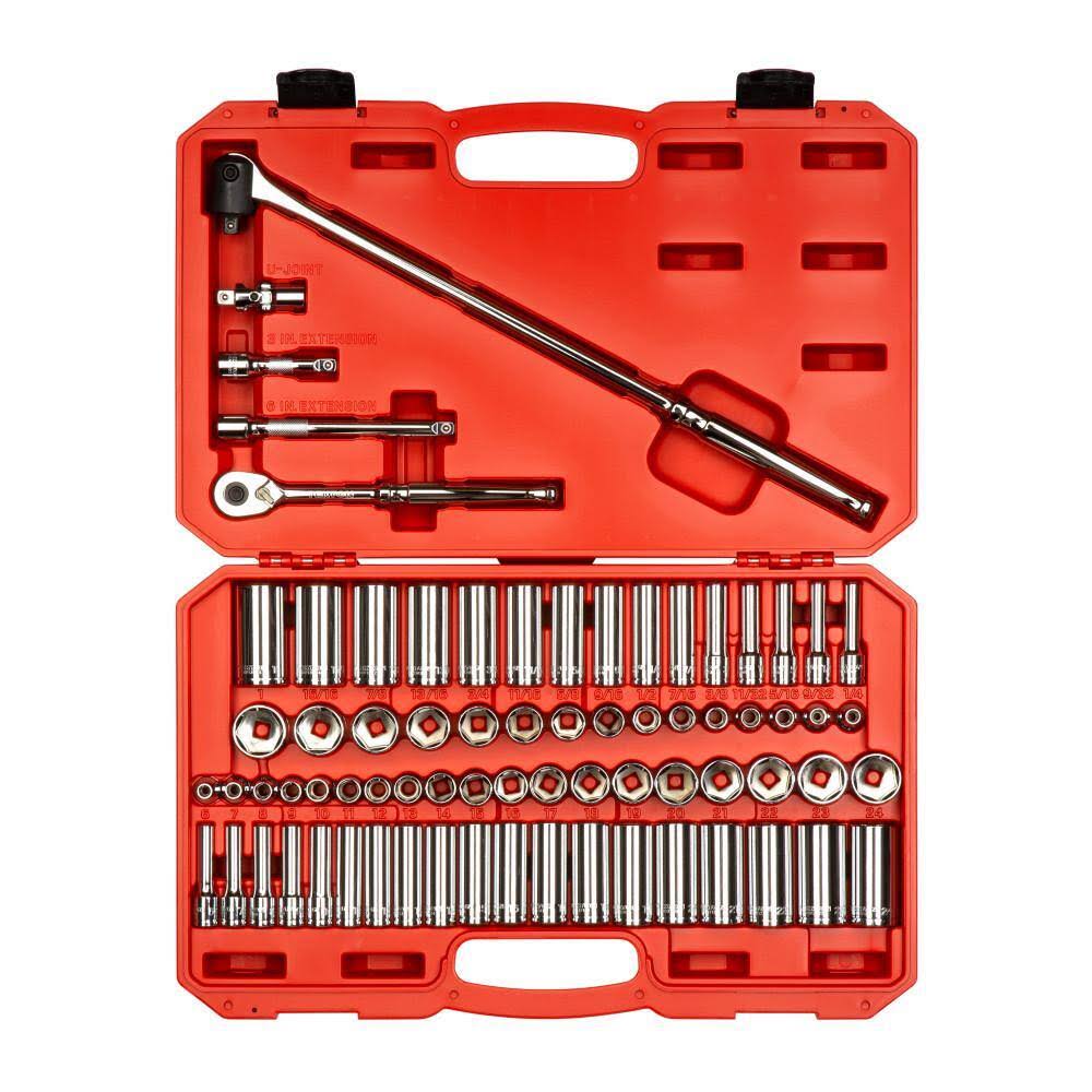SKT15311 3/8 Inch Drive 6-Point Socket   Ratchet Set, 73-Piece (1/4-1 in., 6-24 mm)