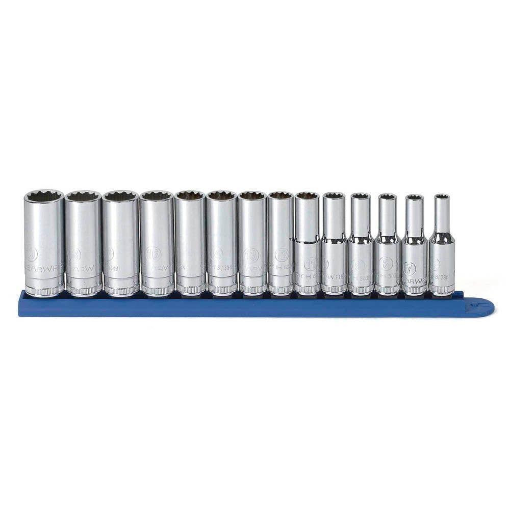 80562 3/8 in. Drive Metric 12-Point Deep Socket Set (14-Piece)