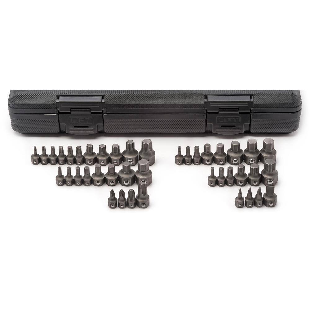 81602 Low Profile Phillips, Slotted, Torx, Hex, and Triple Square Insert Bit Set for Wrenches with Case (41-Piece)