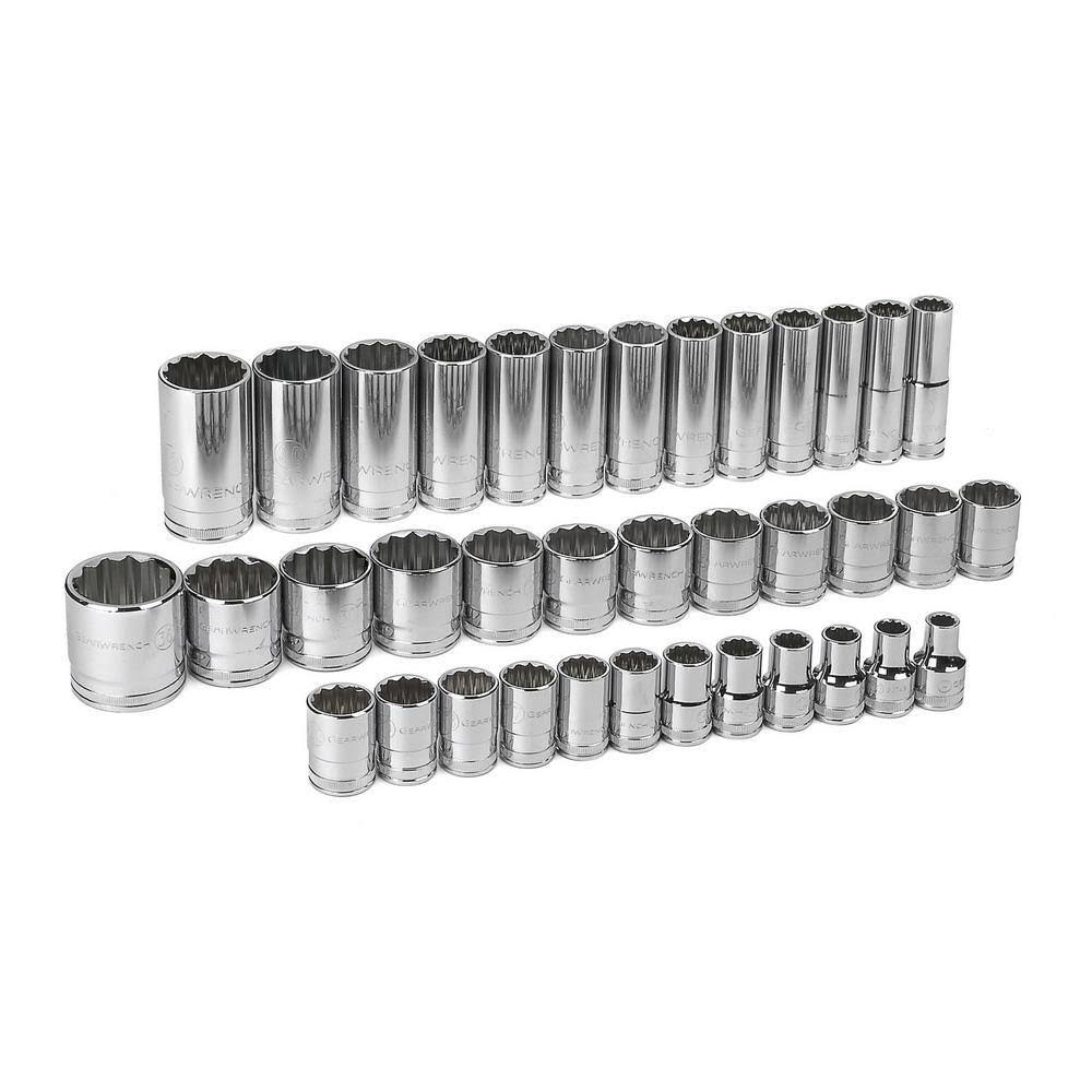 80730 1/2 in. Drive 12-Point Standard and Deep Metric Socket Set (37-Piece)