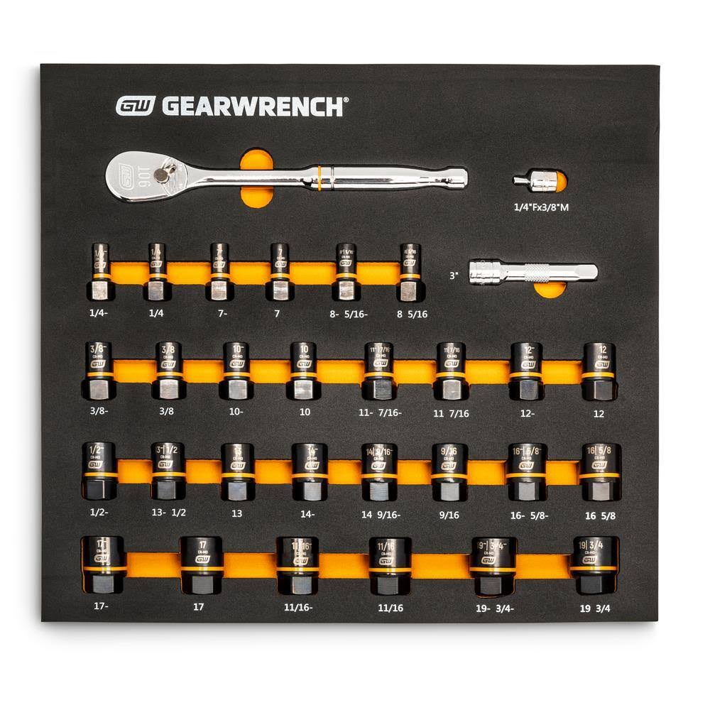 86525 Bolt Biter Ratchet Socket Set MM/SAE with EVA Foam Tray (31-Pieces)