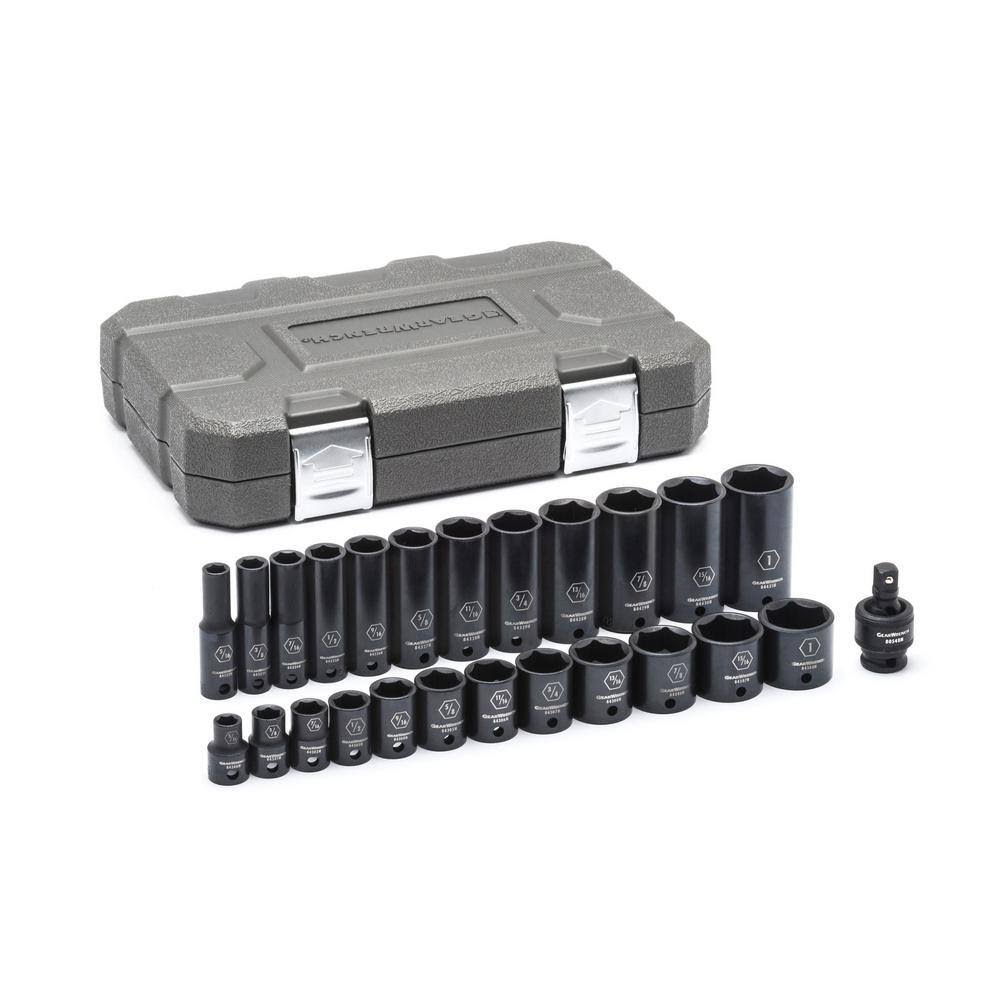84919N 3/8 in. Drive 6-Point SAE Standard   Deep Impact Socket Set (25-Piece)
