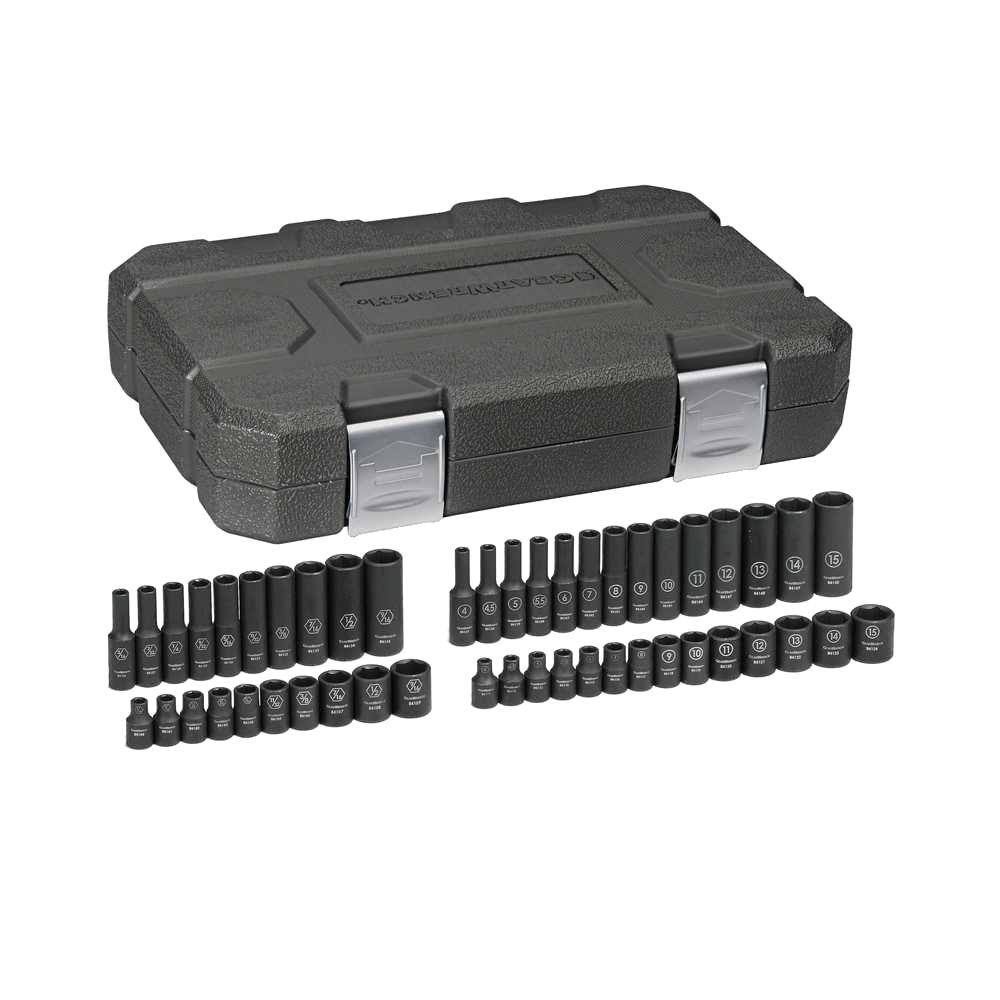 84902 1/4 in. Drive 6-Point SAE/Metric Standard   Deep Impact Socket Set (48-Piece)