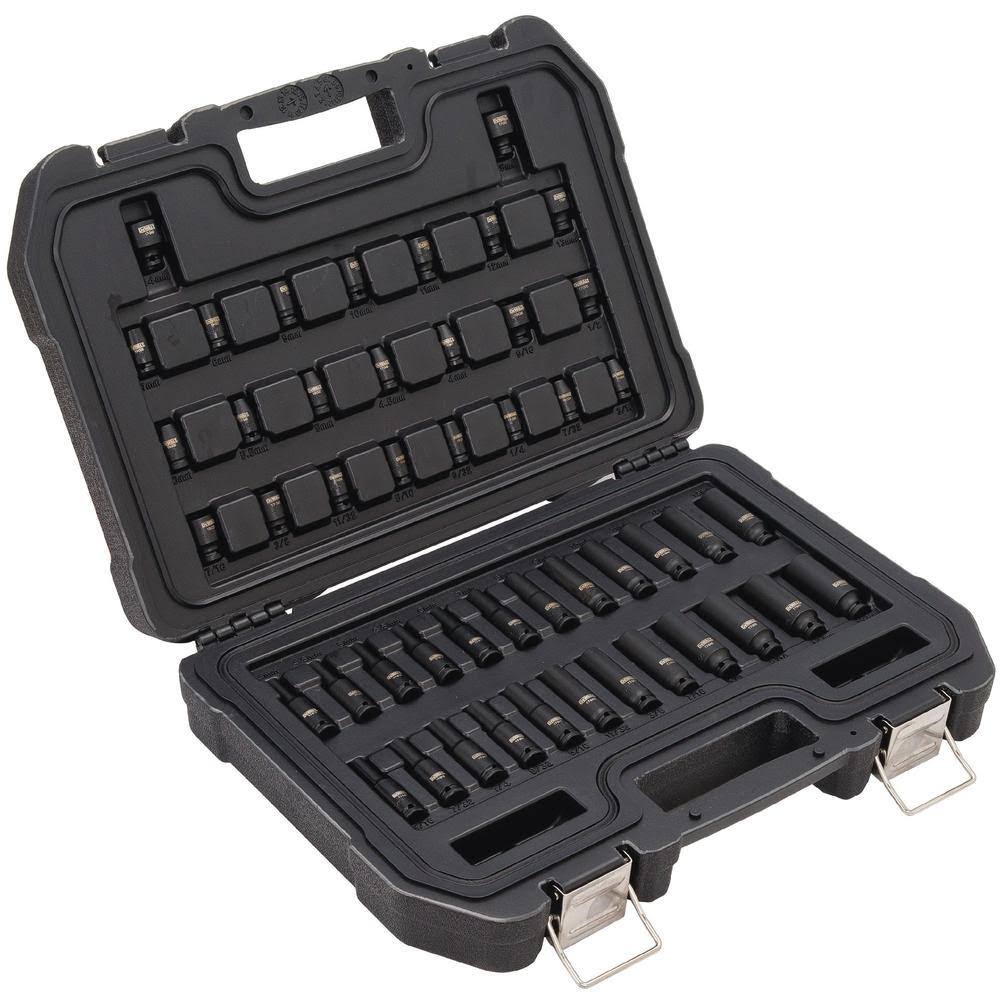 DWMT19251 1/4 in. Drive Metric and SAE Impact Socket Set (48-Piece)