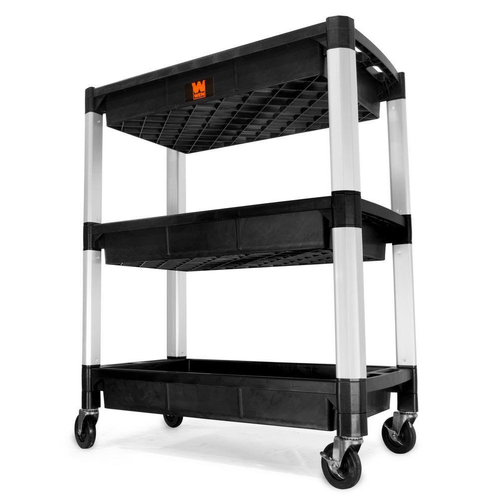 73163 300 lbs. Capacity 32 in. x 18.5 in. Triple Decker Service 3-Tray and Utility Cart