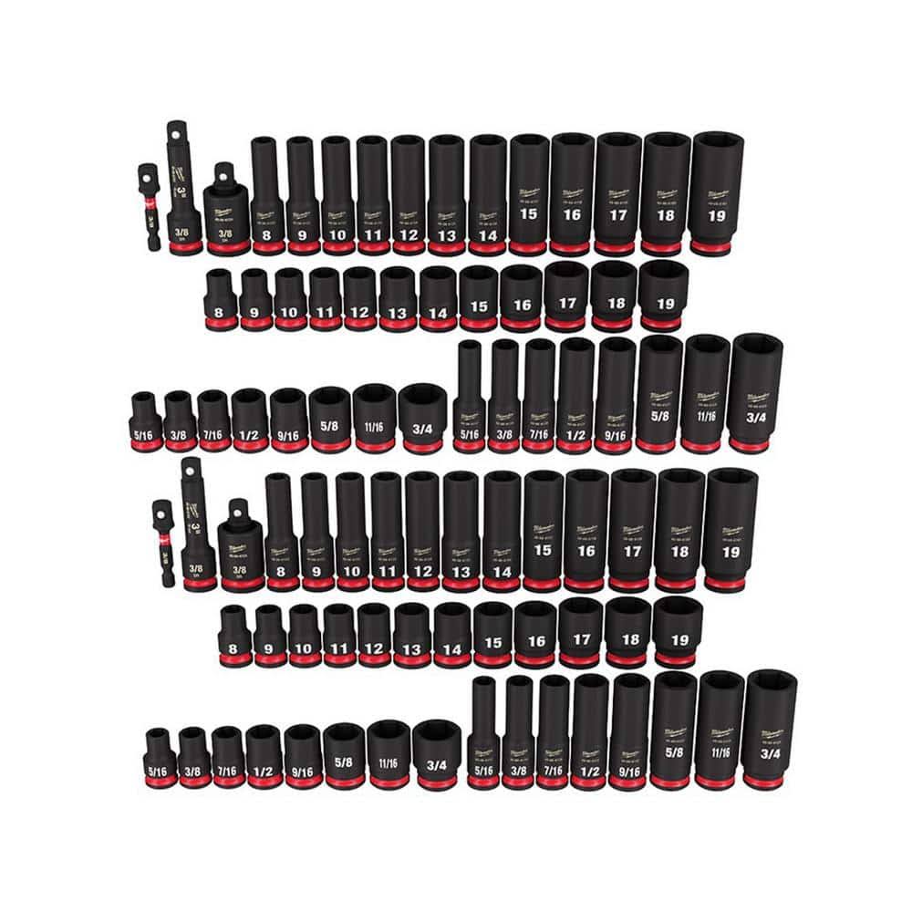 49-66-7009-49-66-7009 SHOCKWAVE 3/8 in. Drive SAE and Metric 6 Point Impact Socket Set (86-Piece)