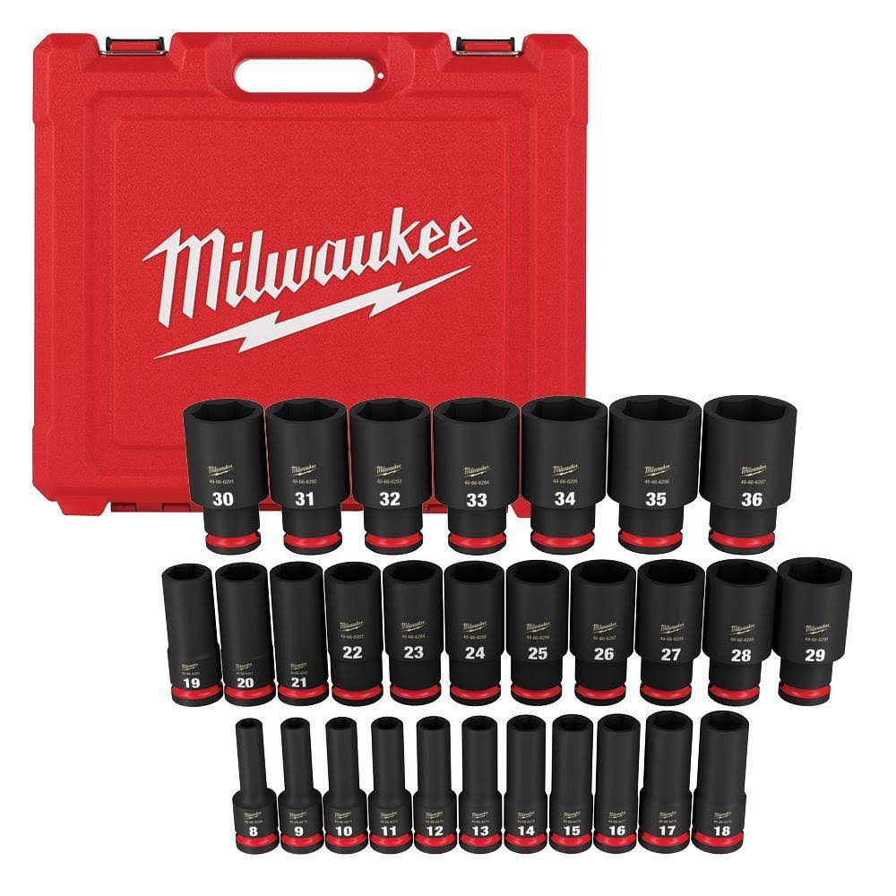 49-66-7015 SHOCKWAVE 1/2 in. Drive Metric 6 Point Impact Socket Set (29-Piece)