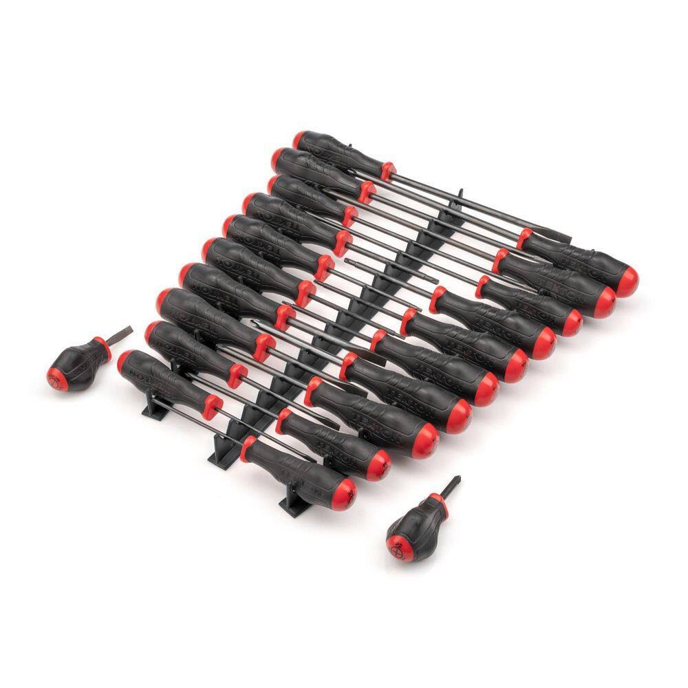 DRV41501 High-Torque Black Oxide Blade Screwdriver Set, 22-Piece (#0-#3,1/8-5/16 in., T10-30)   Black Rails