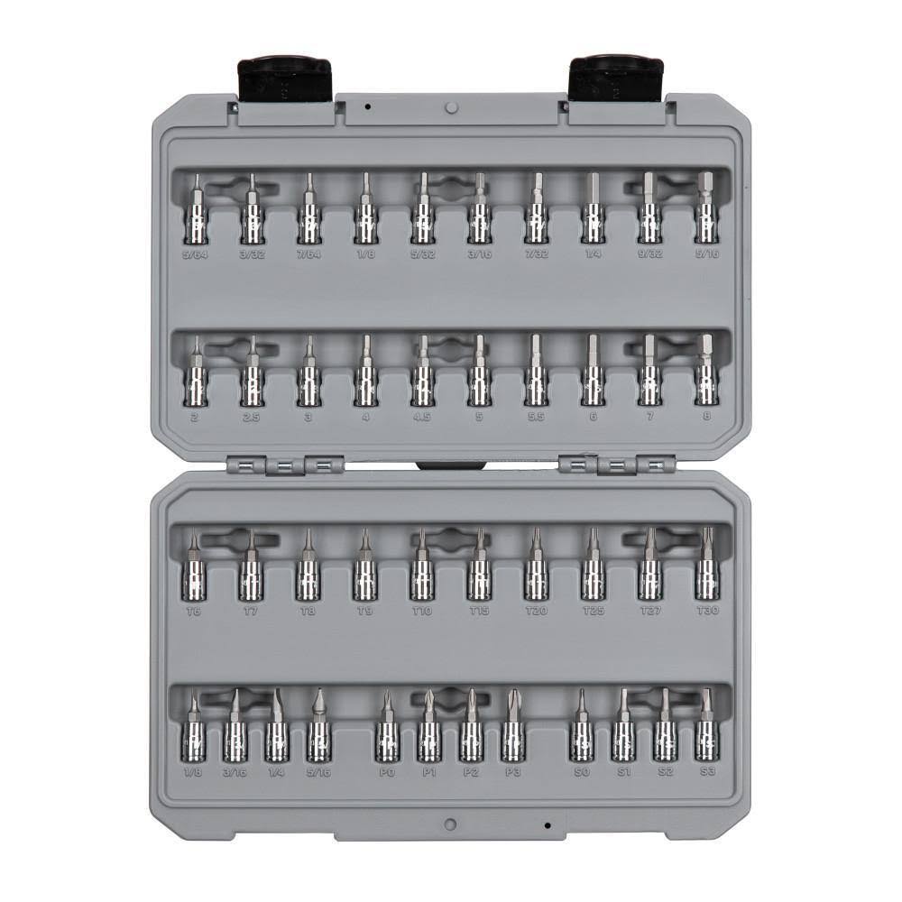 SHB90301 1/4 in. Drive Hex, Torx, Phillips, Slotted, Square Bit Socket Set (42-Piece)