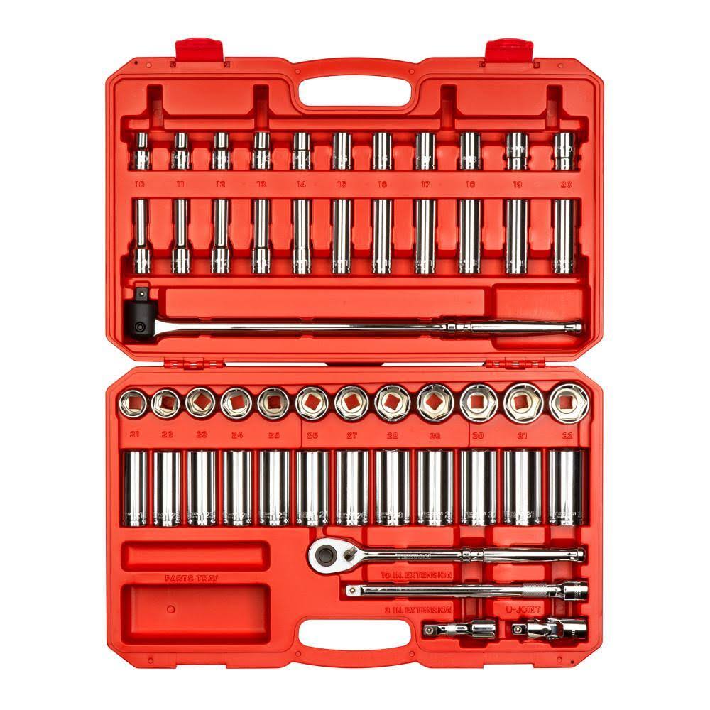 SKT25201 1/2 in. Drive 6-Point Socket and Ratchet Set (52-Piece)