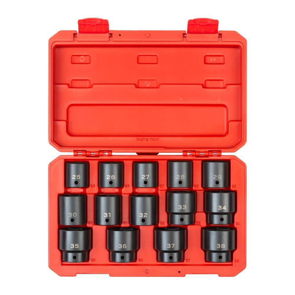 SID92325 25 mm to 38 mm 1/2 in. Drive 6-Point Impact Socket Set (14-Piece)