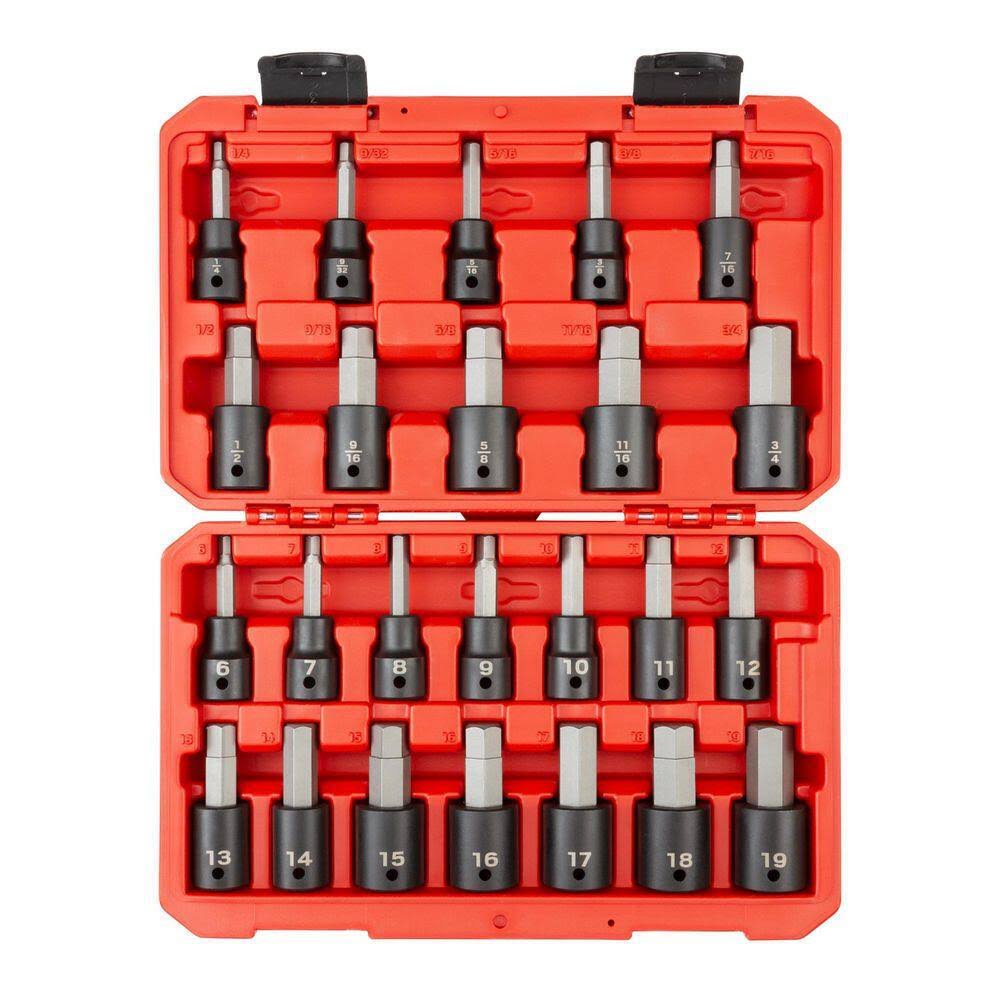 SIB92311 1/2 in. Drive Hex Bit Impact Socket Set, 24-Piece (1/4-3/4 in., 6-19 mm)