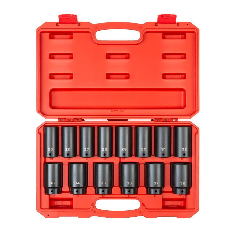 1/2 in. Drive Deep 6-Point Impact Socket Set, 14-Piece (25 mm   38 mm)