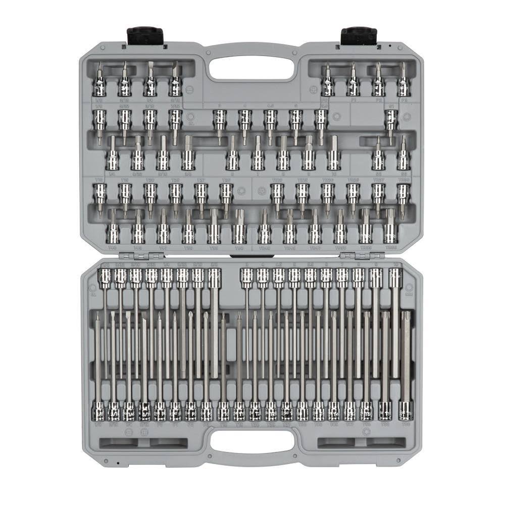 SHB91312 3/8 in. Drive Hex, Torx, Phillips, Slotted, Square Bit Socket Set (91-Piece)