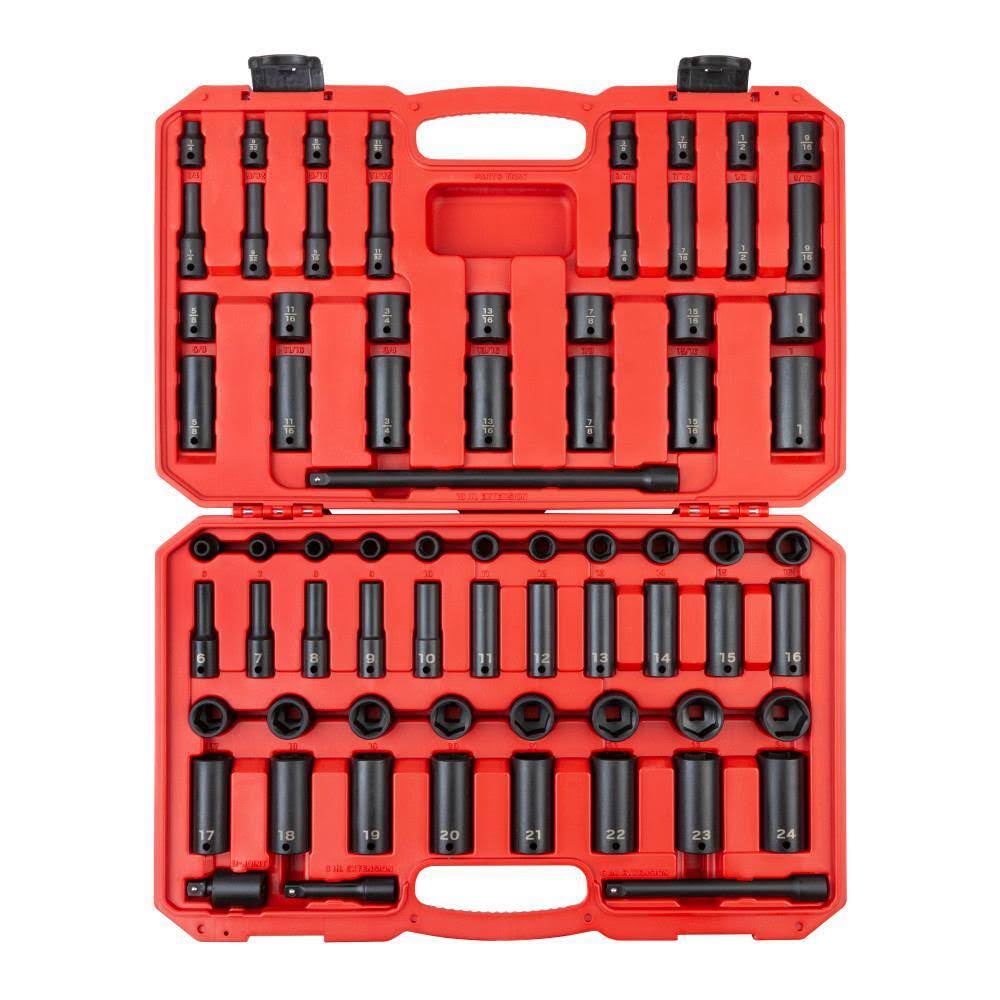SID91404 3/8 in. Drive 6-Point Impact Socket Set, 72-Piece (1/4 in.   1 in., 6 mm   24 mm)