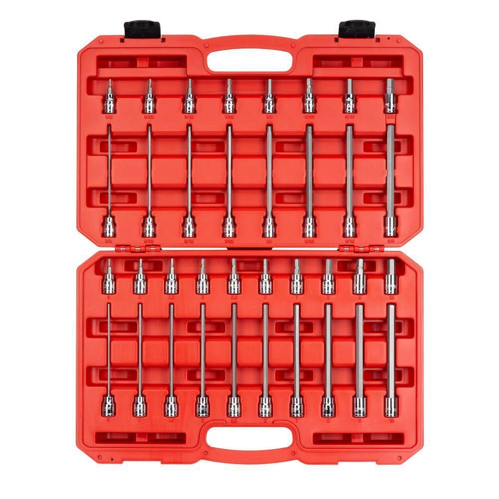 SHB91304 3/8 Inch Drive Hex Bit Socket Set, 36-Piece (1/8-3/8 in., 3-10 mm)