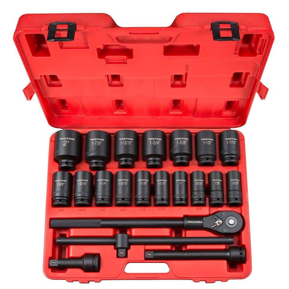 3/4 in. Drive 7/8-2 in. 6-Point Deep Impact Socket Set (22-Piece)