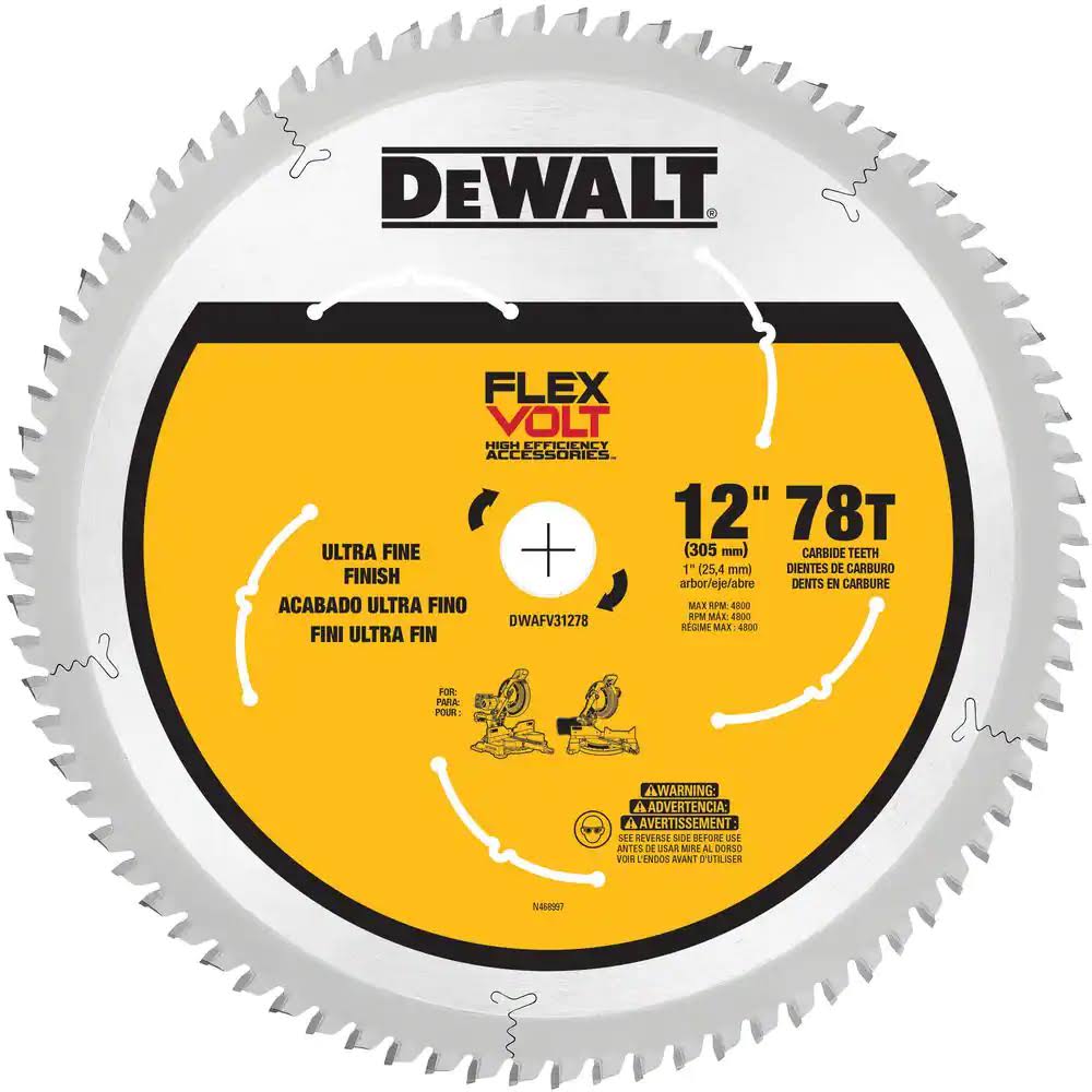 DWAFV31278 VOLT 12 in. 78-Teeth Carbide-Tipped Miter Saw Blade