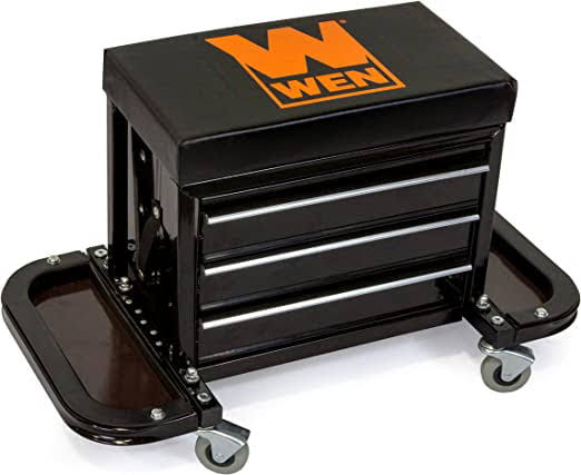 350-Pound Capacity Garage Glider Rolling Tool Chest Seat