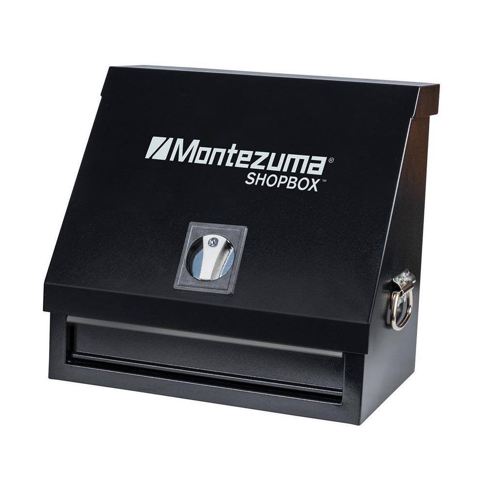 Montezuma SB180DB 18 in. W x 12 in. D 1-Drawer Black Steel Portable Shop Triangle Tool Box Chest for Sockets, Wrenches and Screwdrivers