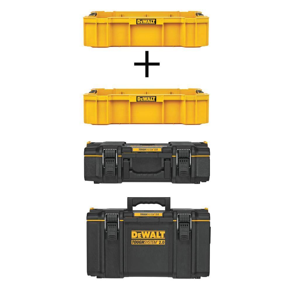 DWST08120W16530 TOUGHSYSTEM 2.0 22 in. Deep Tool Tray (2 Pack), TOUGHSYSTEM 2.0 Small Tool Box and Large Tool Box