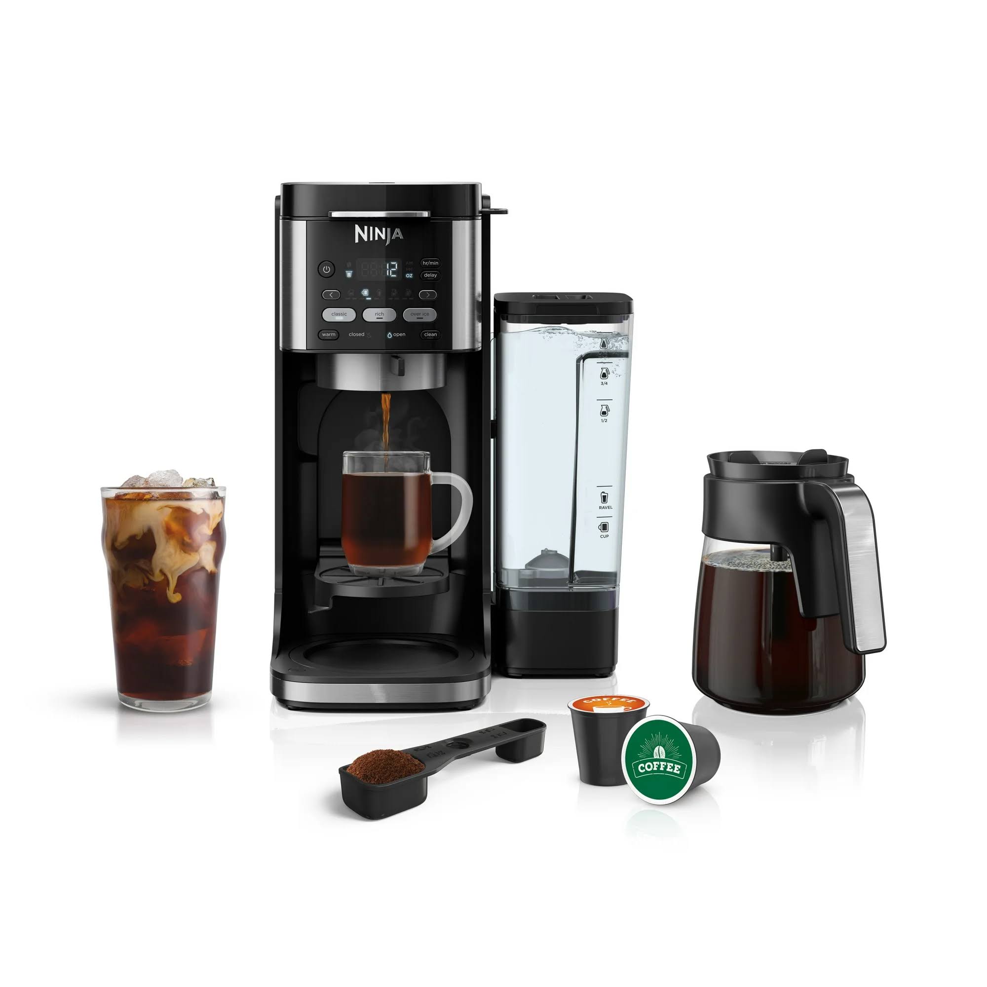 DualBrew Hot   Iced Coffee Maker, Single-Serve, compatible with K-Cups   12-Cup Drip Coffee Maker