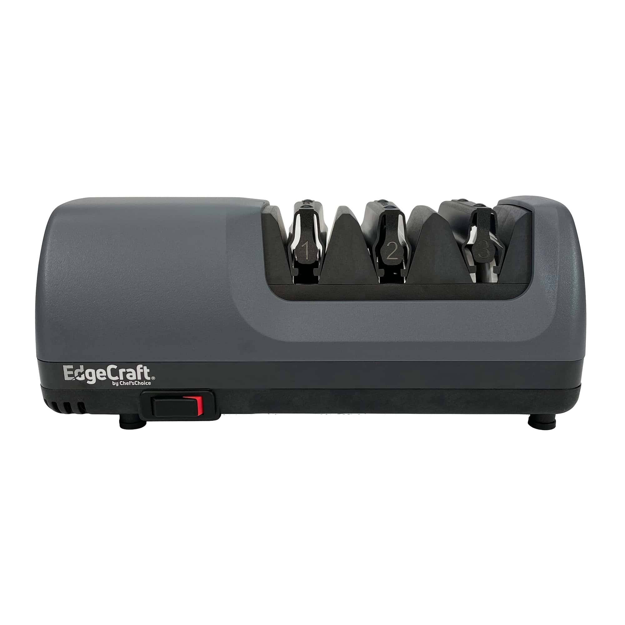 Edgecraft Model E1520 Angleselect Professional Electric Knife Sharpener, 3-stage 15 or 20-degree Trizor, In Gray (she152gy11)