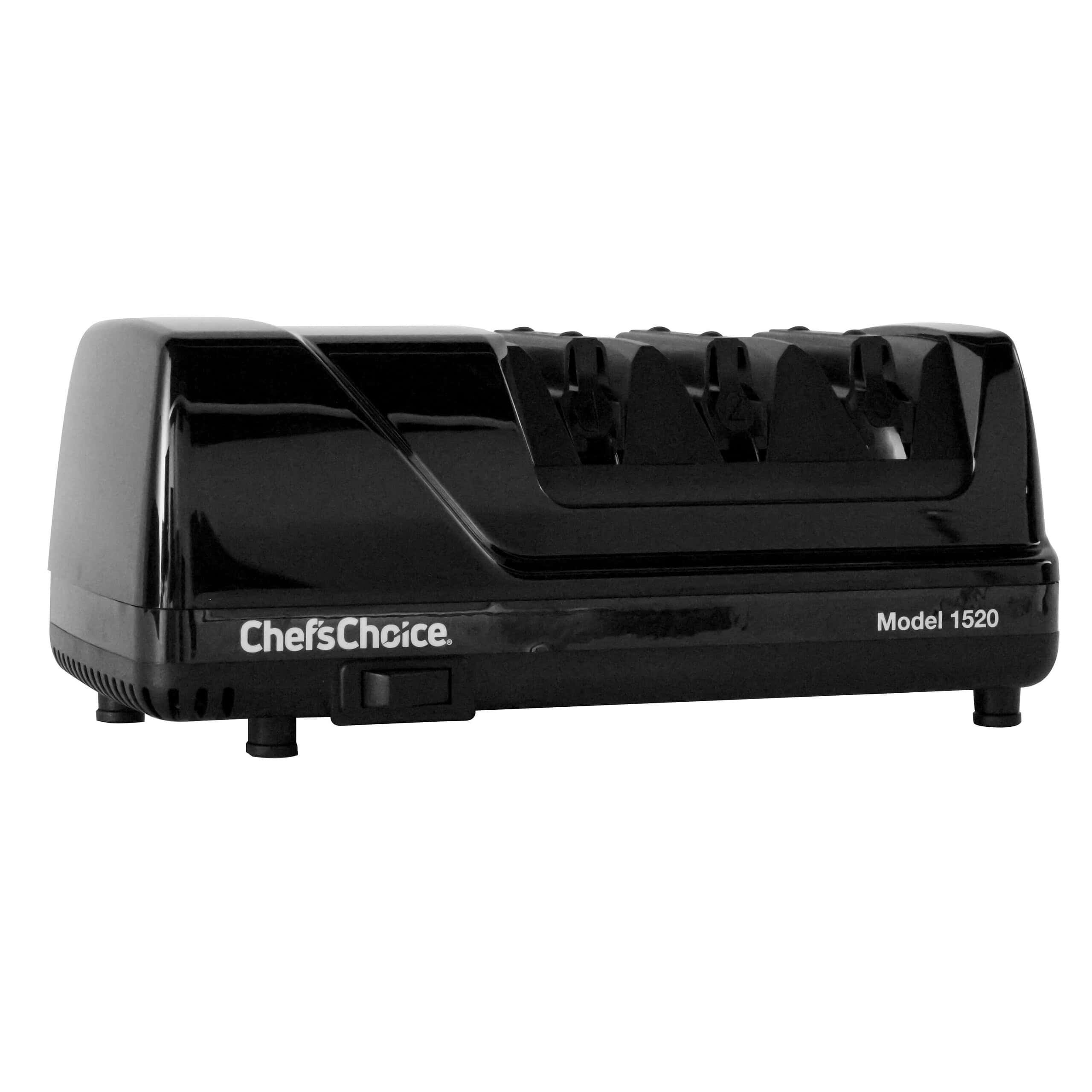 Chef schoice Model 1520 Angleselect Professional Electric Knife Sharpener For Straight Edge and Serrated Knives, Black