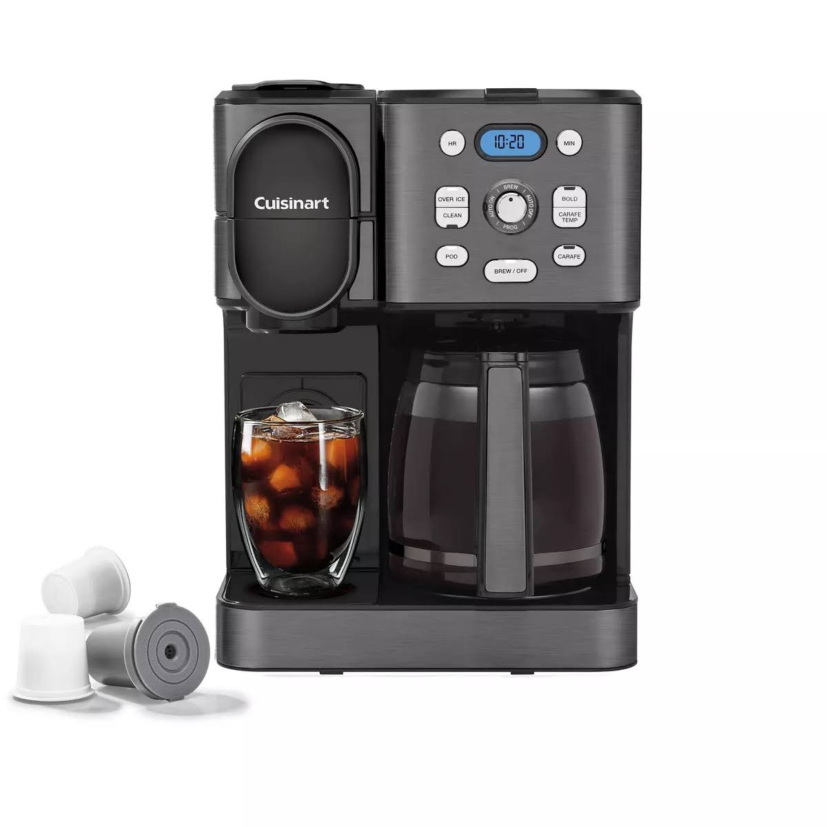 12 Cup Coffee Maker and Single-Serve Brewer   Black Stainless Steel   SS-16BKS