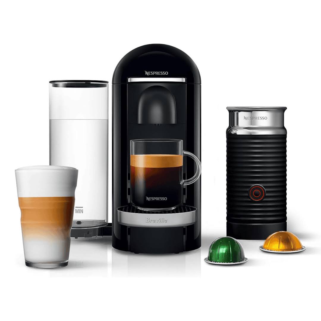Plus Deluxe Coffee and Espresso Machine by  with Milk Frother, 8 Ounces, Black