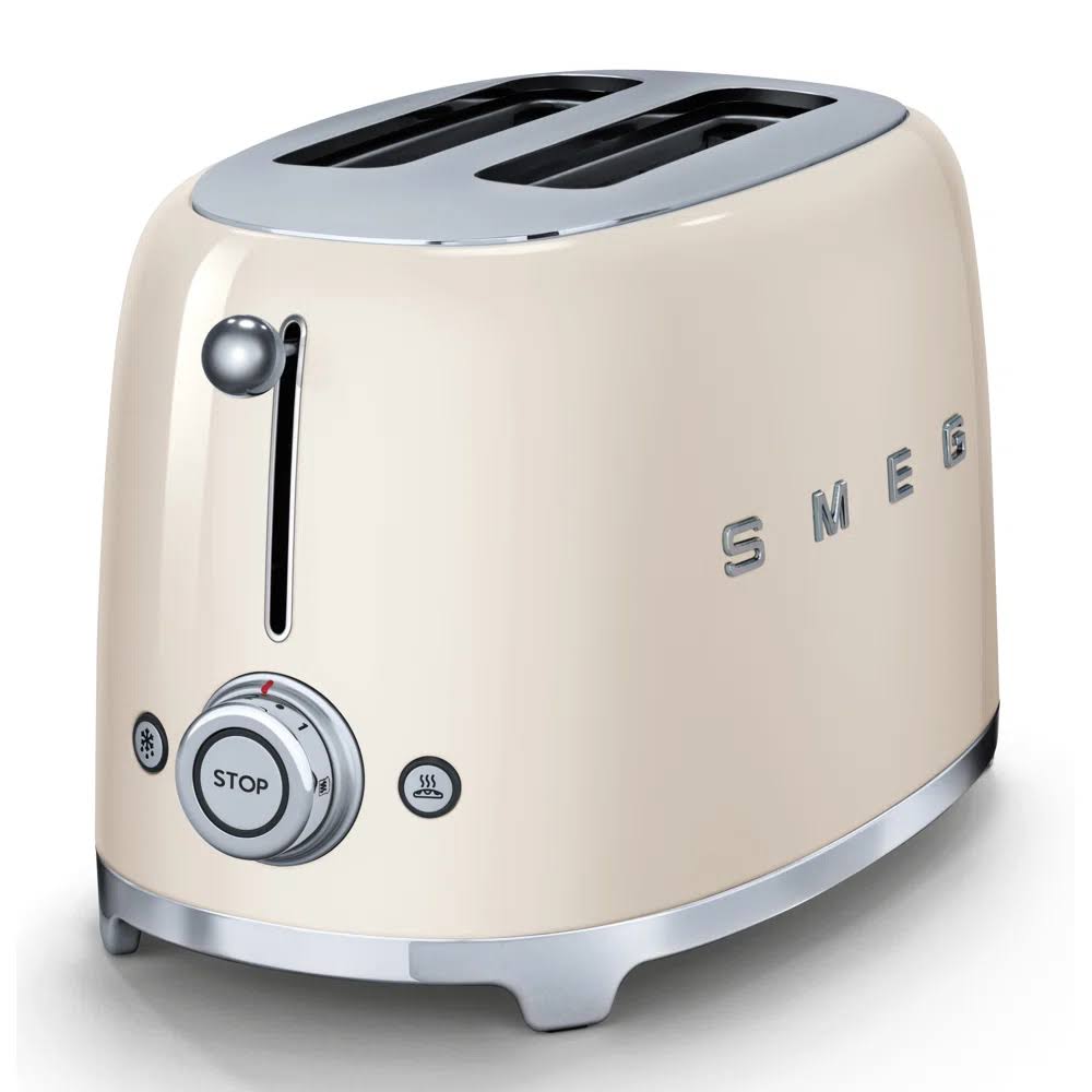 SMEG 50 s Retro Style Aesthetic 2 Slice Toaster   Cream