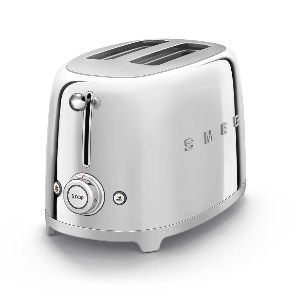 SMEG 50 s Retro Style Aesthetic 2 Slice Toaster   Chrome